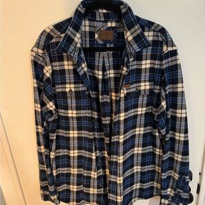 Orvis Navy and White Plaid Shirt